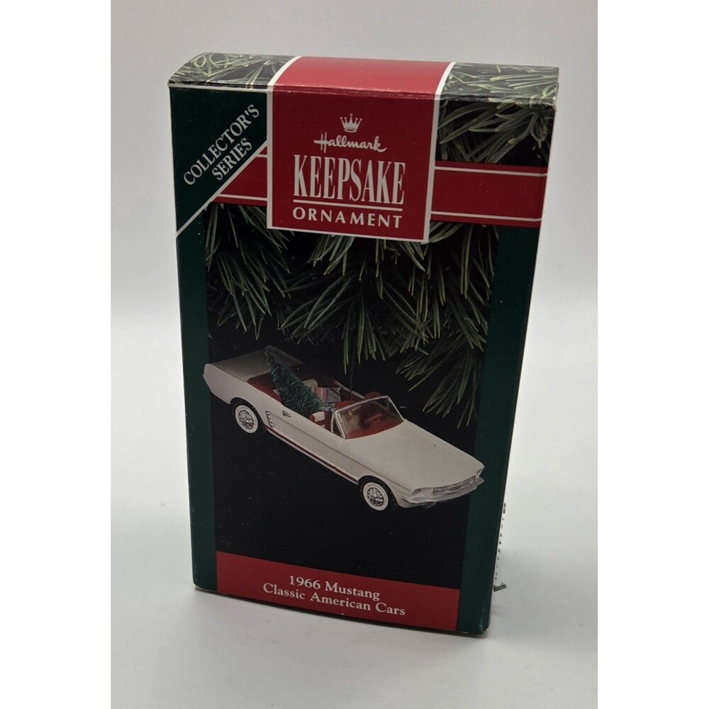 VTG 1966 Ford Mustang Convert Hallmark Keepsake Ornament Open Box 1992 Christmas